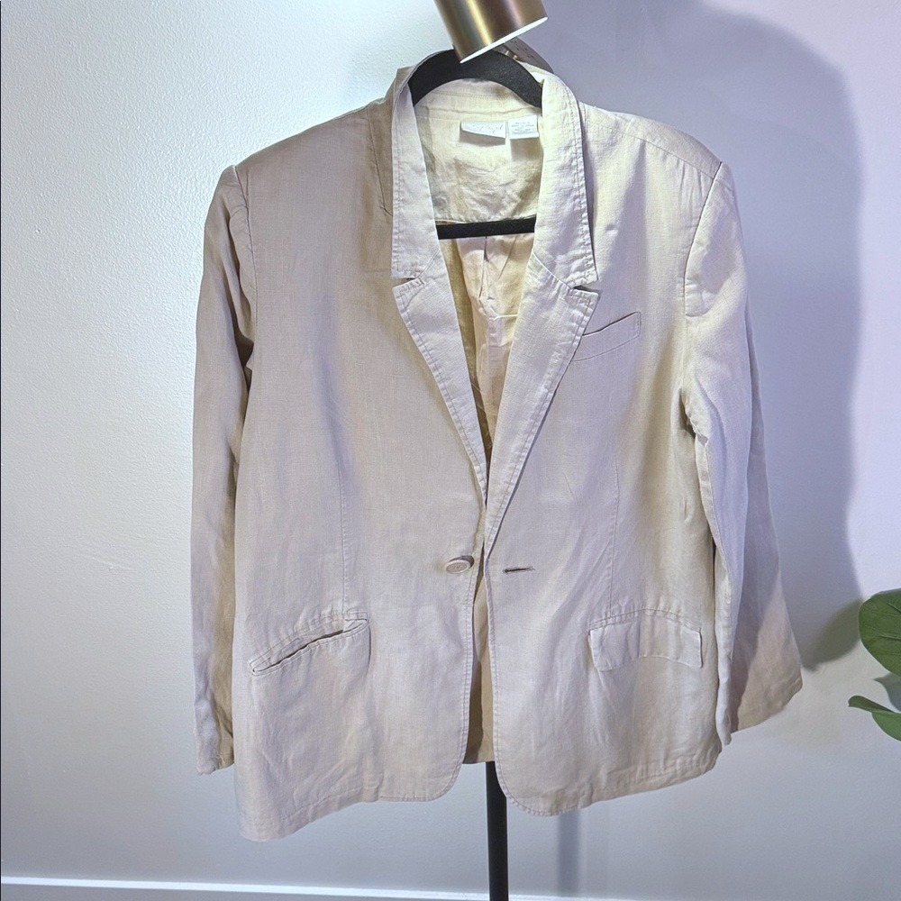 Spiegel jacket xl oversized luxury linen diana style‎ seaside loose fit neutral